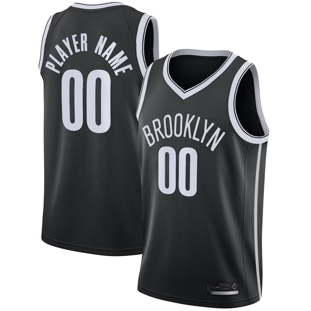 harde Custom B.Nets Black 202021 Swingman Jerseys - Icon Edition