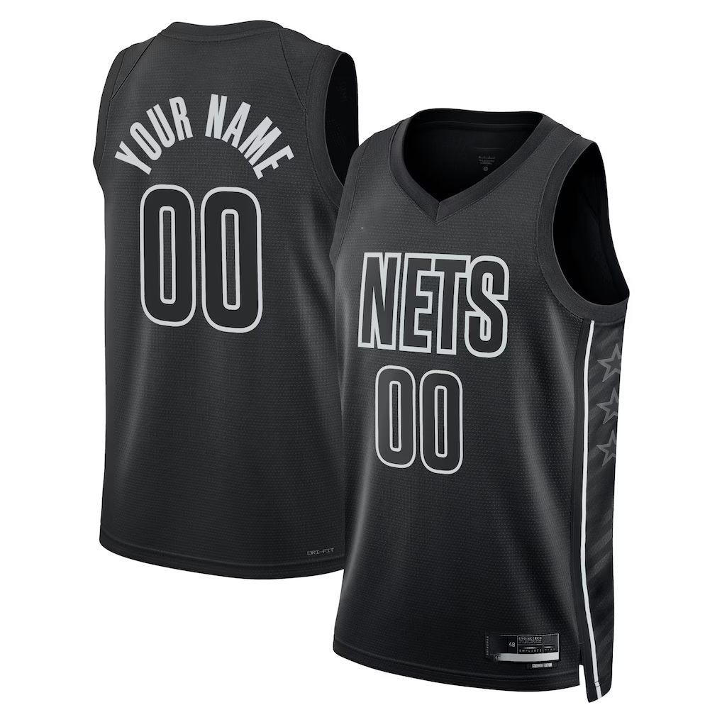 harde Custom B.Nets Black 2022-23 Swingman Jerseys - Statement Edition