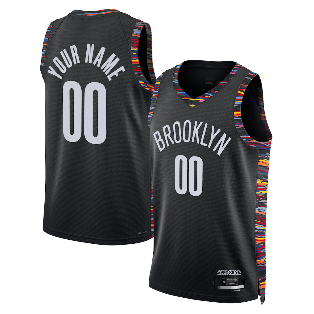 harde Custom B.Nets Black 202526 City Edition Swingman Jerseys