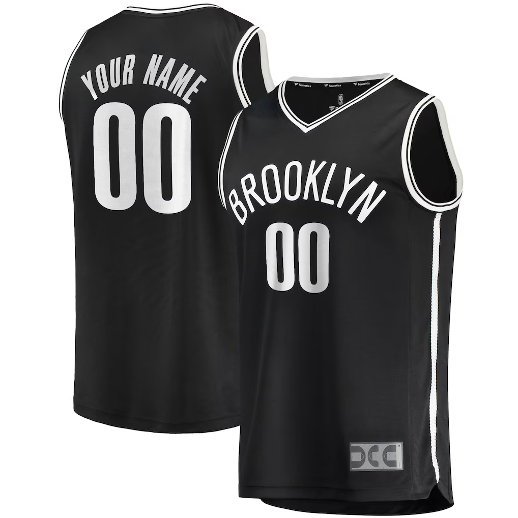 harde Custom B.Nets Black Fast Break Replica Jerseys - Icon Edition