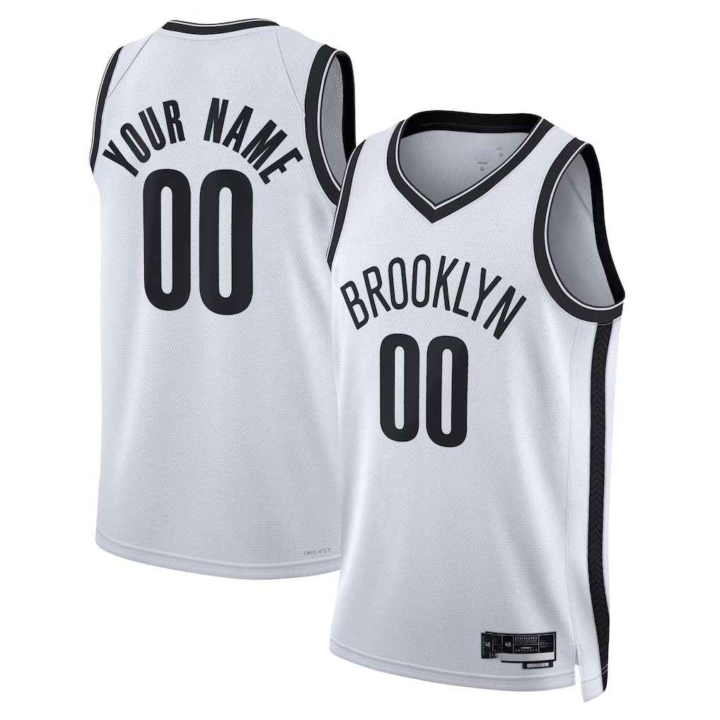 harde Custom B.Nets White Swingman Jerseys - Association Edition