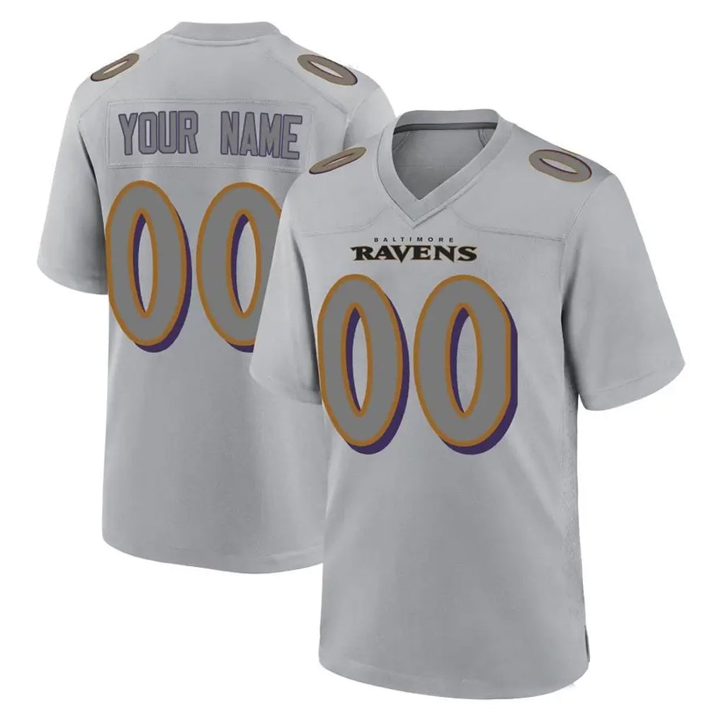 harde Custom B.Ravens Gray Replica Game Any Name & Numbers Stitched Jerseys