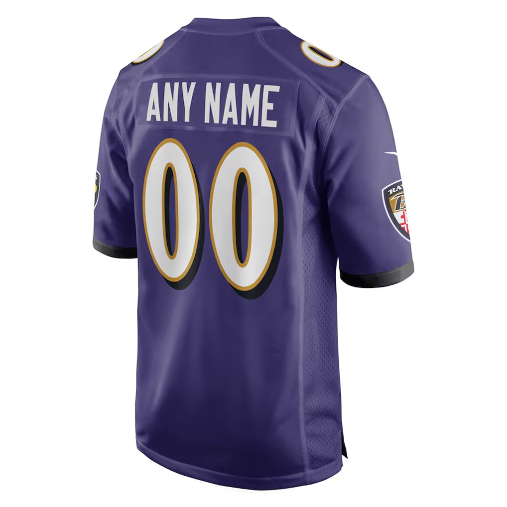 harde Custom B.Ravens Purple Alternate Home Game Any Name & Numbers Stitched Jerseys
