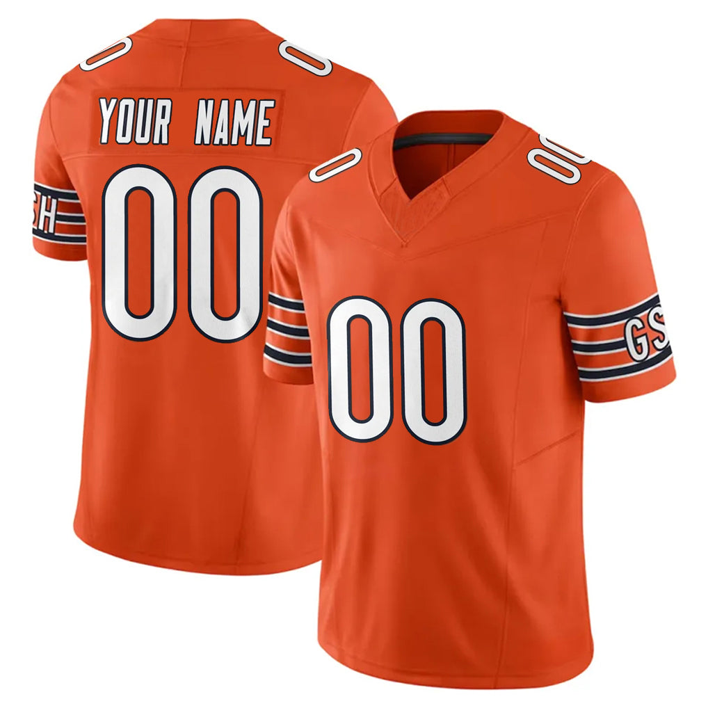 harde Custom C.Bears Orange Vapor F.U.S.E. Limited Home Game Any Name & Numbers Stitched Jerseys