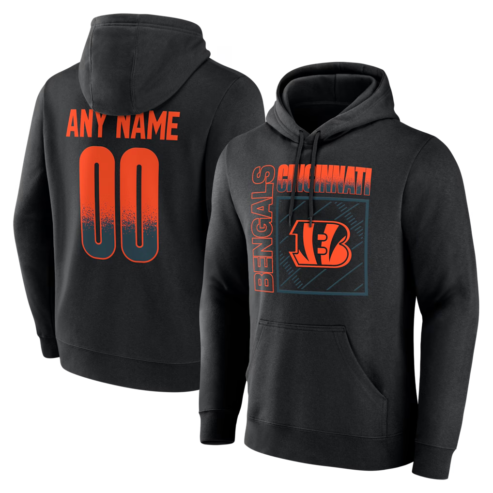 harde Custom C.Bengals Black Home Field Pop Personalized Name & Number Hoodie Stitched Jerseys