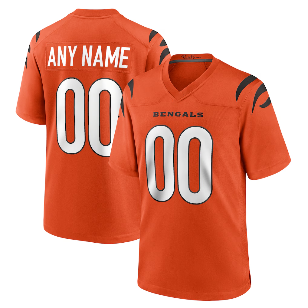 harde Custom C.Bengals Orange Alternate Game Stitched Jerseys