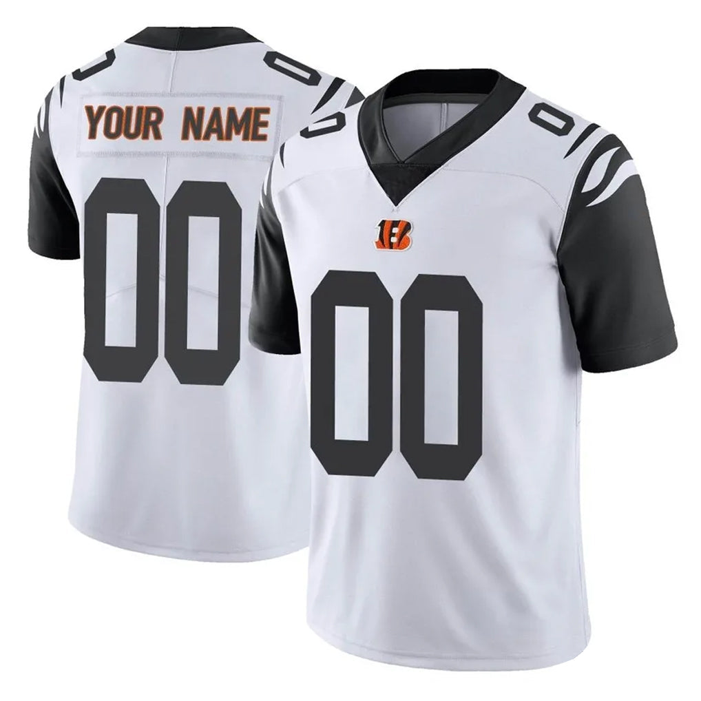 harde Custom C.Bengals White Color Rush Vapor Untouchable Limted Home Game Any Name & Numbers Stitched Jerseys