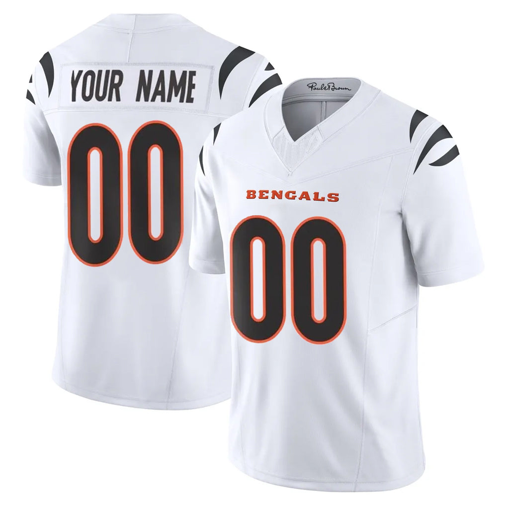 harde Custom C.Bengals White Vapor F.U.S.E. Limited Home Game Any Name & Numbers Stitched Jerseys