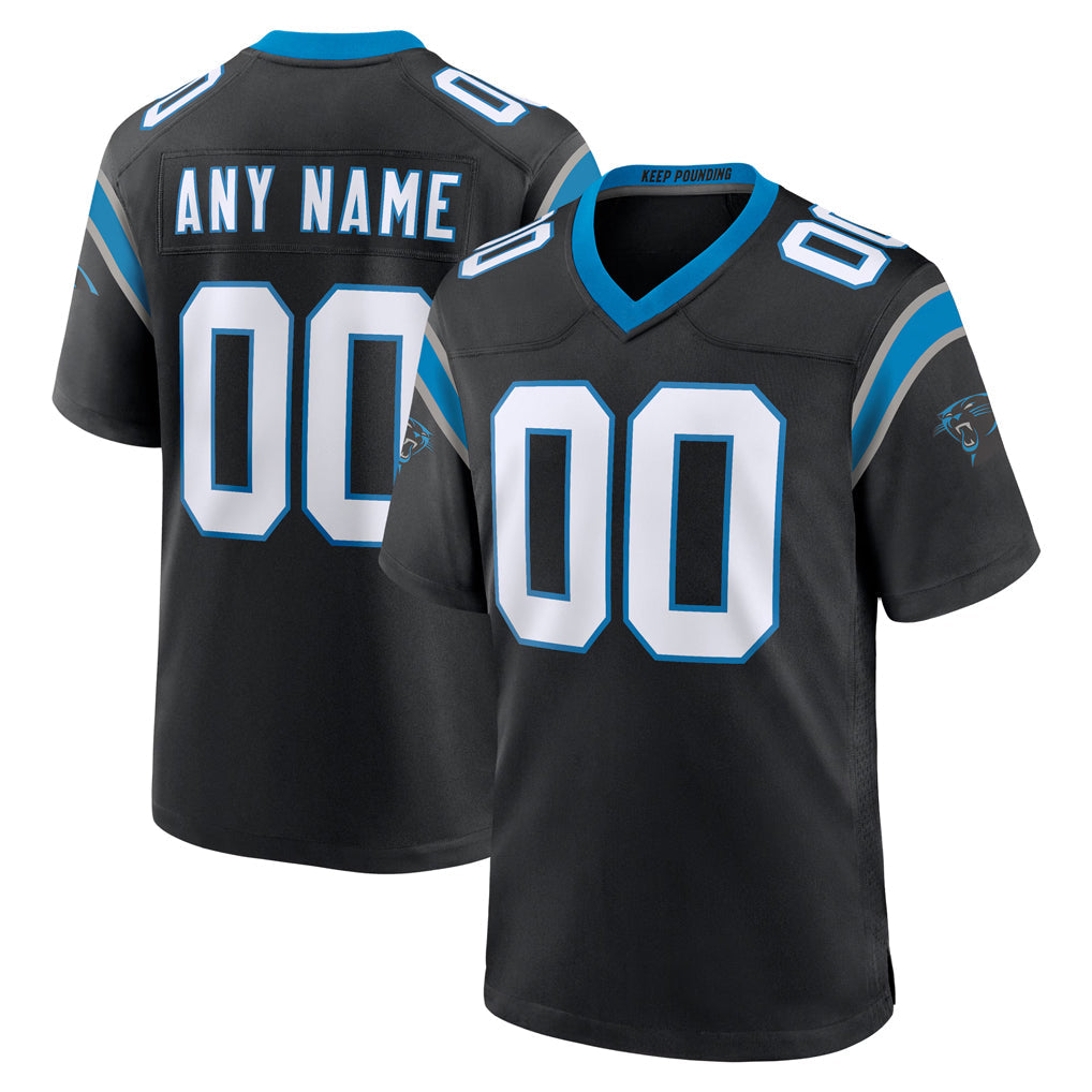 harde Custom C.Panthers Black Home Game Any Name & Numbers Stitched Jerseys