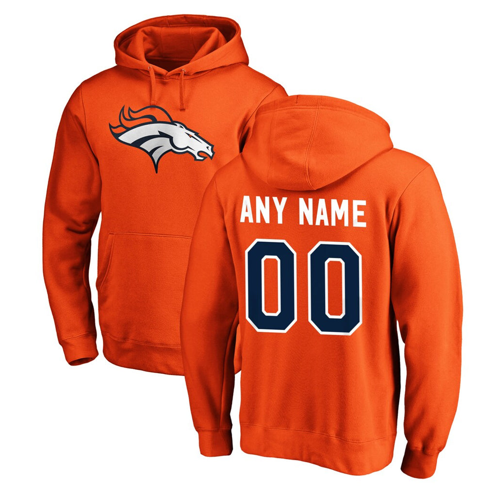 harde Custom D.Broncos Orange Pullover Hoodie Limited Any Name & Numbers Stitched Jerseys