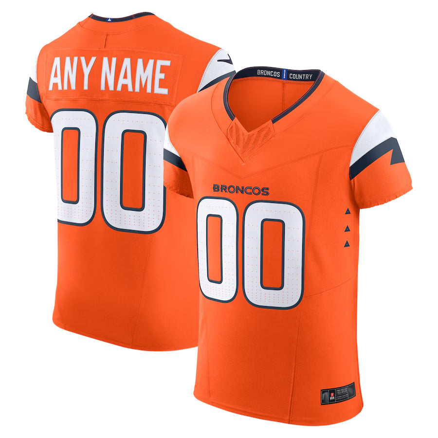 harde Custom D.Broncos Vapor F.U.S.E. Elite Orange Stitched Jerseys