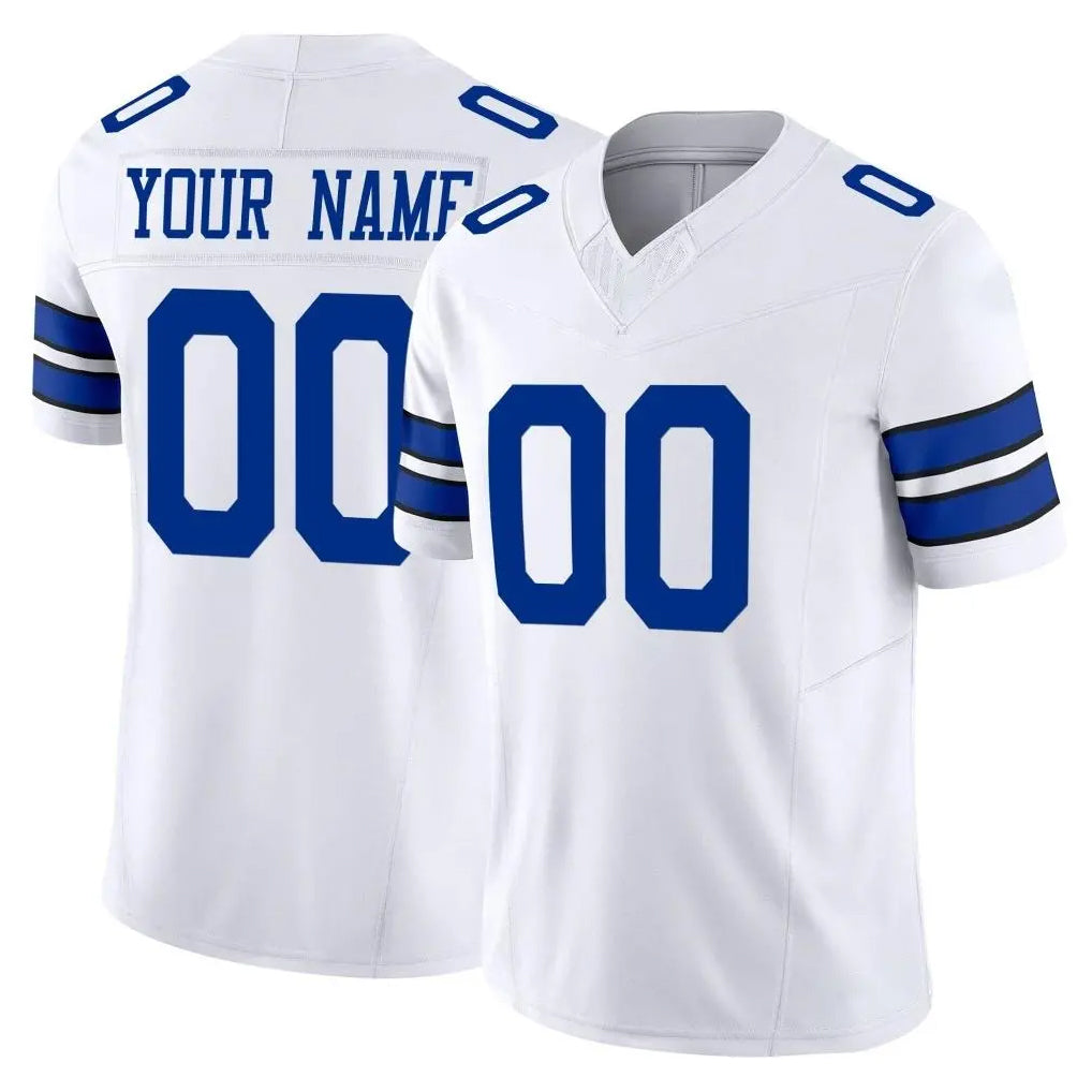 harde Custom D.Cowboys White Limited Vapor F.U.S.E. Home Game Any Name & Numbers Stitched Jerseys