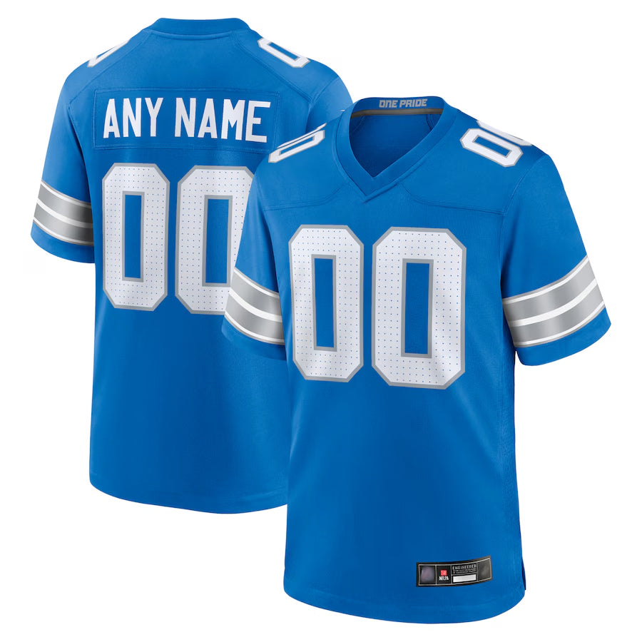 harde Custom D.Lions Blue Home Game Stitched Jerseys
