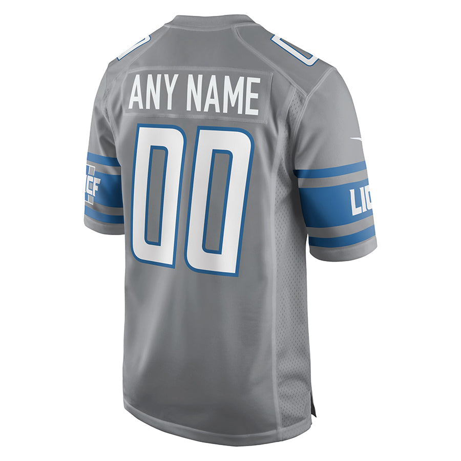 harde Custom D.Lions Gray Replica Game Stitched Jerseys