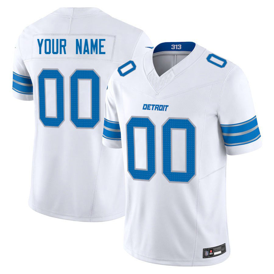 harde Custom D.Lions White Vapor F.U.S.E. Limited Elite Stitched Jerseys