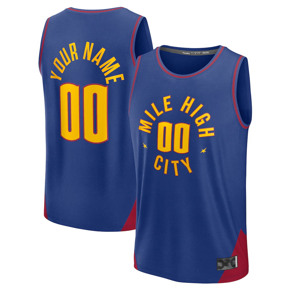 harde Custom D.Nuggets  Blue Fast Break Jerseys - Statement Edition