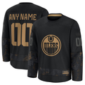 harde Custom E.Oilers Black 2024 Military Appreciation Practice Jerseys