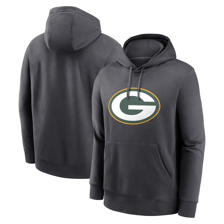 harde Custom GB.Packers Anthracite Pullover Hoodie Game Stitched Jerseys