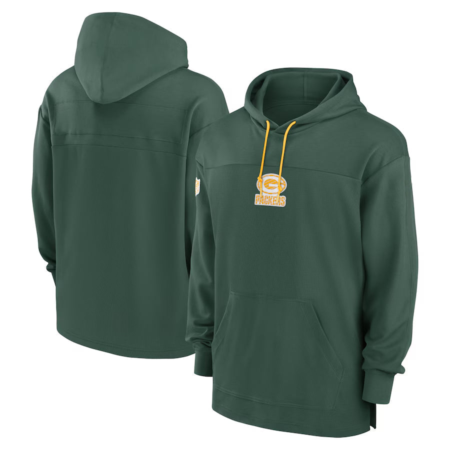 harde Custom GB.Packers Green Sideline Pullover Hoodie Stitched Jerseys