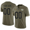 harde Custom GB.Packers Salute To Service Olive Stitched Jerseys
