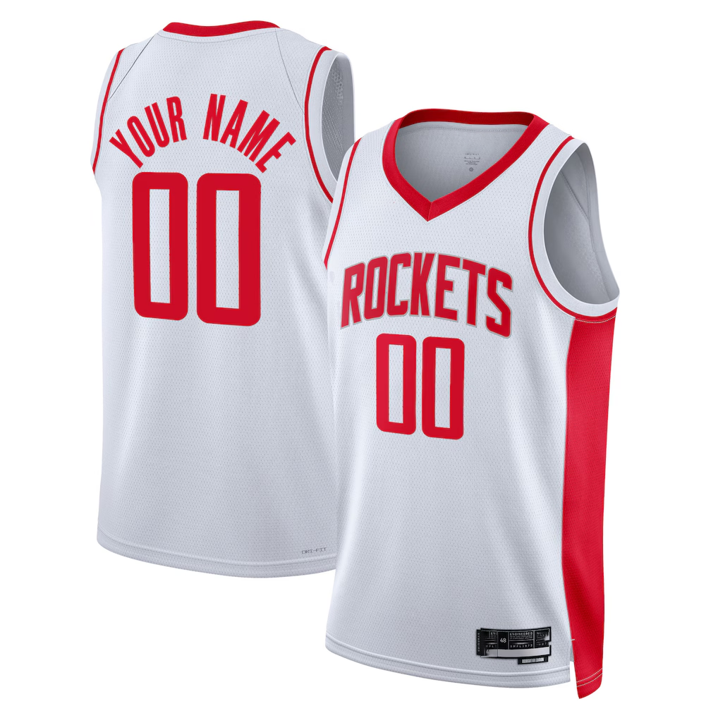 harde Custom H.Rockets White 2022-2023 Swingman Stitched Jerseys- Statement Edition