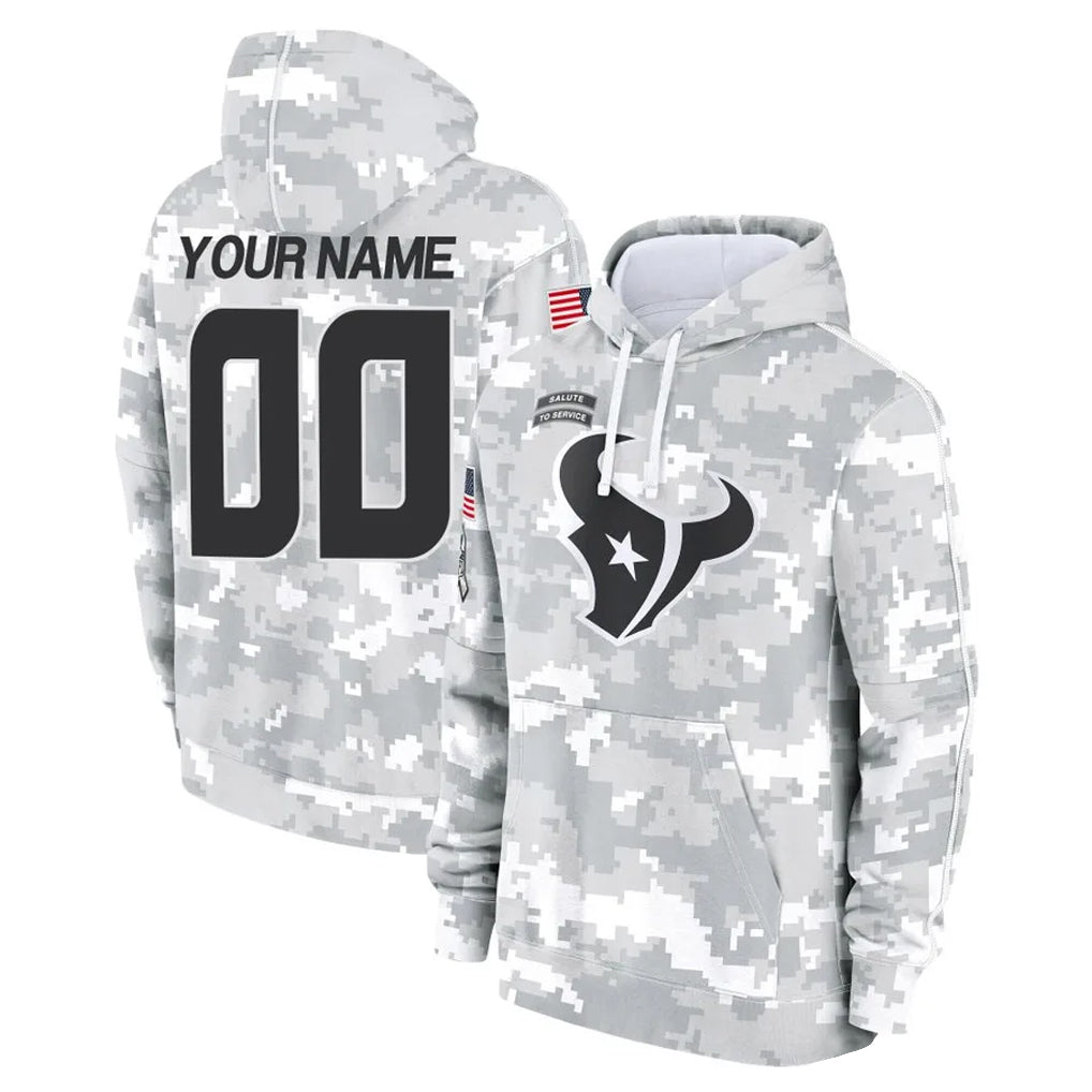 harde Custom H.Texans Arctic Camo Salute to Service Hoodies Any Name & Numbers Stitched Jerseys