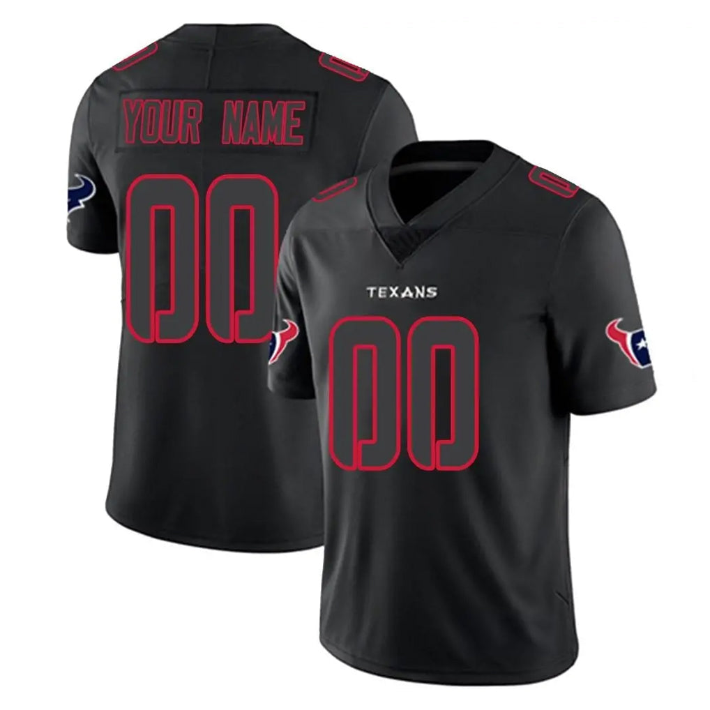 harde Custom H.Texans Black Impact Limited Game Any Name & Numbers Stitched Jerseys