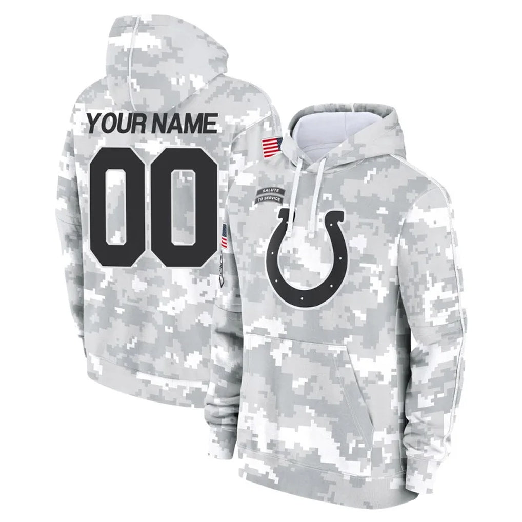 harde Custom IN.Colts Arctic Camo Salute to Service Hoodies Limited Game Any Name & Numbers Stitched Jerseys