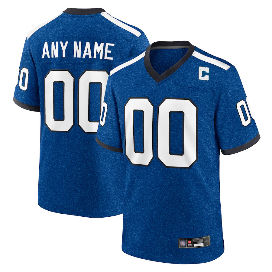 harde Custom IN.Colts Blue Indiana Nights Replica Game Stitched Jersey