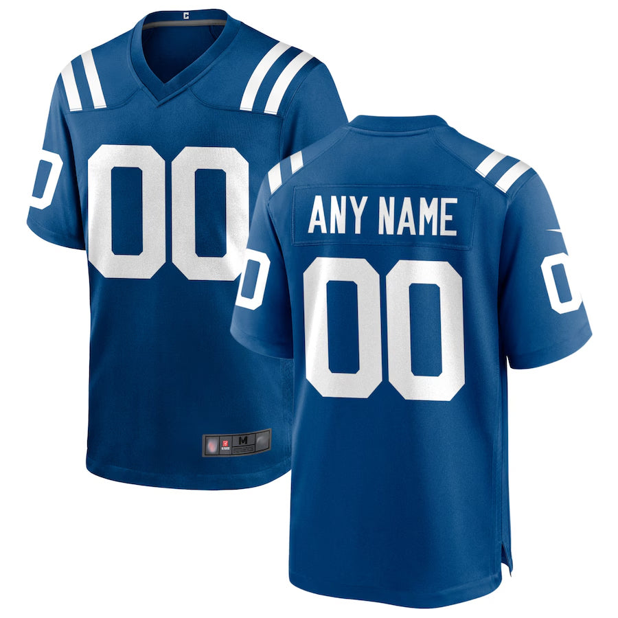 harde Custom IN.Colts Royal Replica Home Game Stitched Jerseys