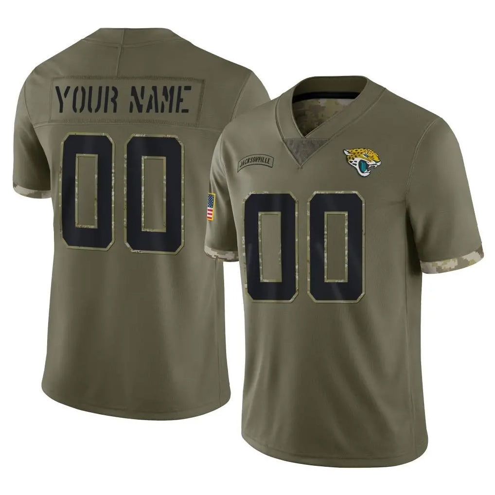 harde Custom J.Jaguars Olive Salute To Service Limited Any Name & Numbers Stitched Jerseys