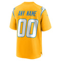 harde Custom LA.Chargers Gold Home Game Stitched Jerseys