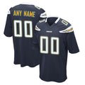 harde Custom LA.Chargers Navy Game Stitched Jerseys