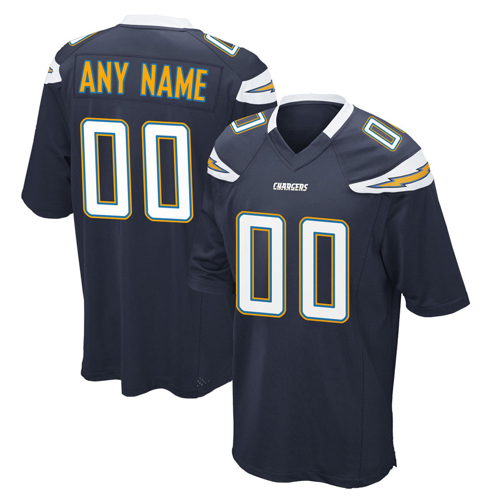 harde Custom LA.Chargers Navy Game Stitched Jerseys