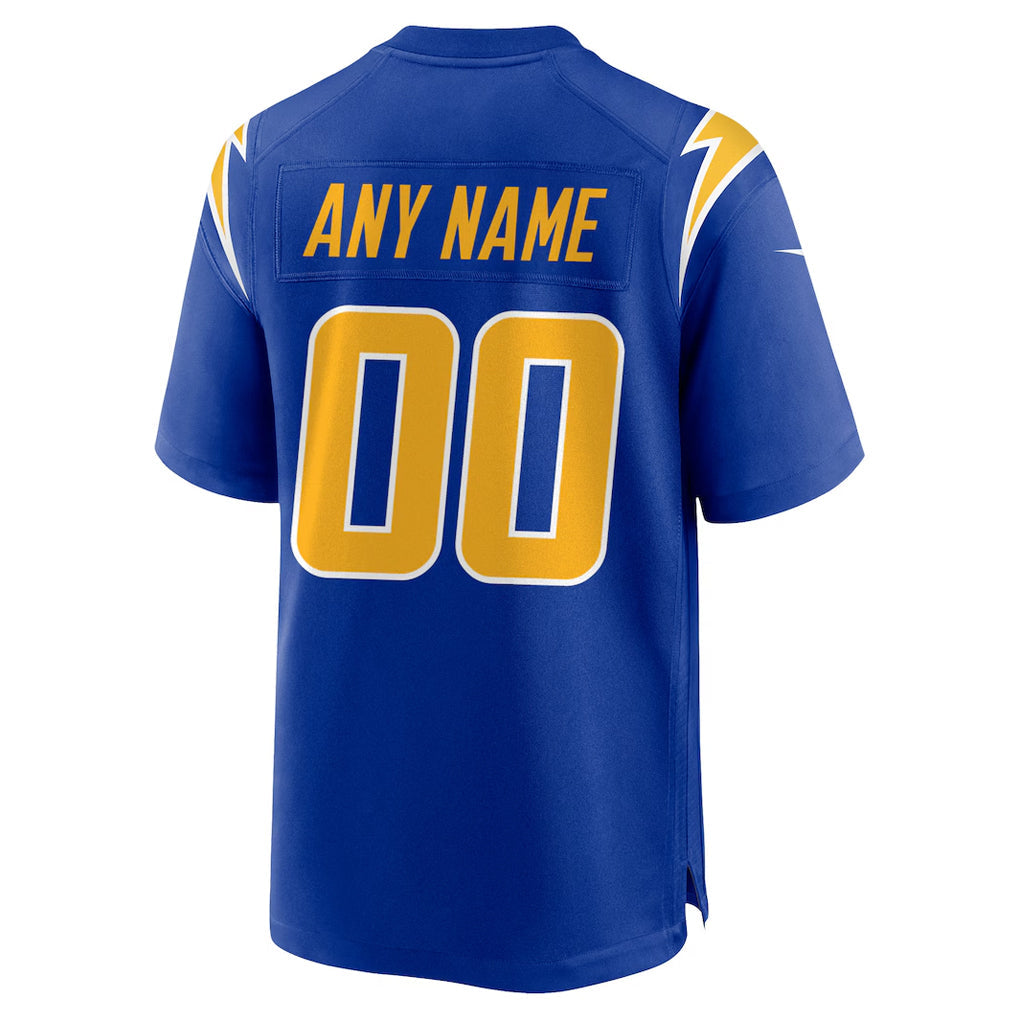 harde Custom LA.Chargers Royal Alternate Home Game Stitched Jerseys