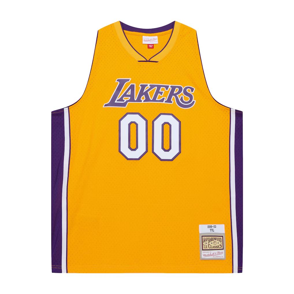 harde Custom LA.Lakers Mitchell & Ness x Playboi Carti Gold 1999-2000 Swingman Stitched Jerseys