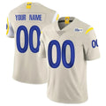 harde Custom LA.Rams Bone Limited Vapor Home Game Any Name & Numbers Stitched Jerseys