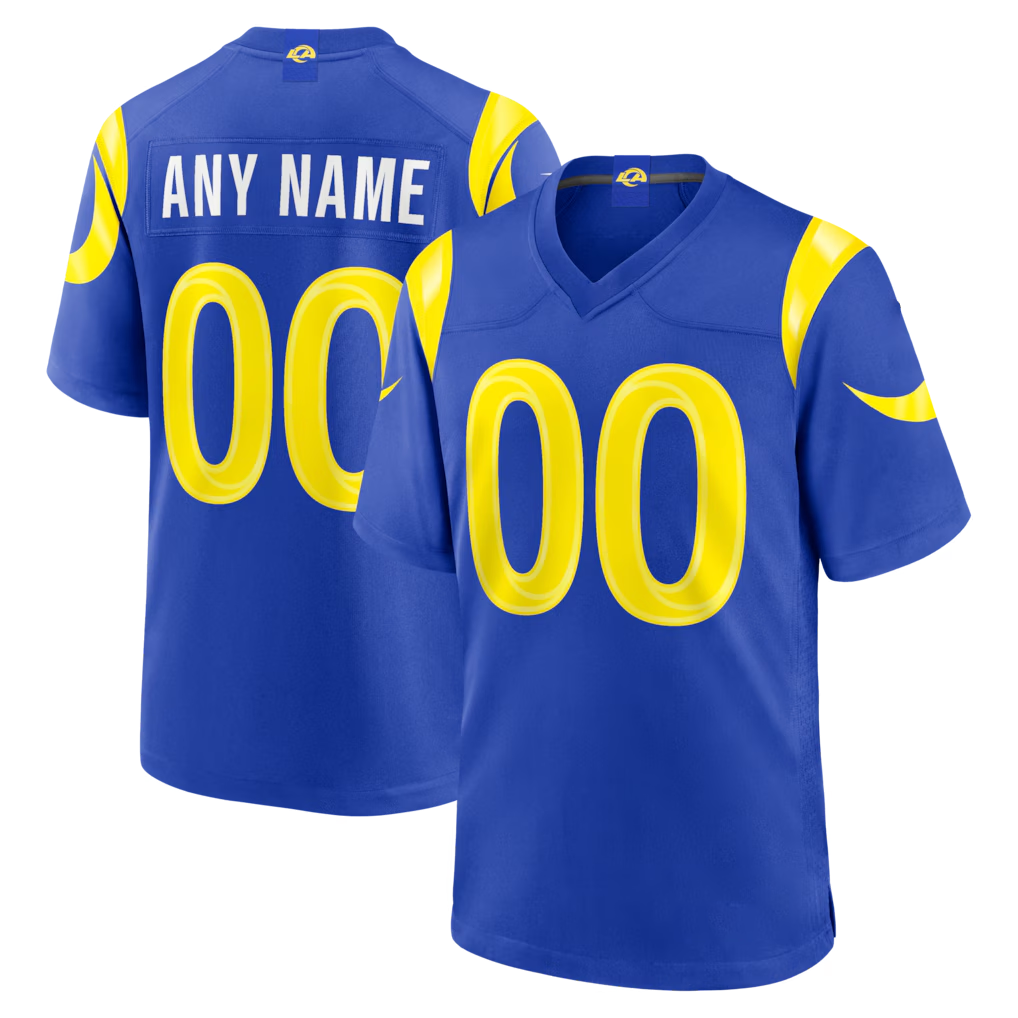harde Custom LA.Rams Royal Game Stitched Jerseys