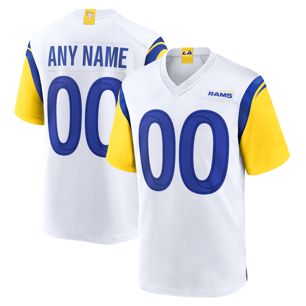 harde Custom LA.Rams White Alternate Stitched Jerseys