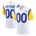 harde Custom LA.Rams White Alternate Stitched Jerseys