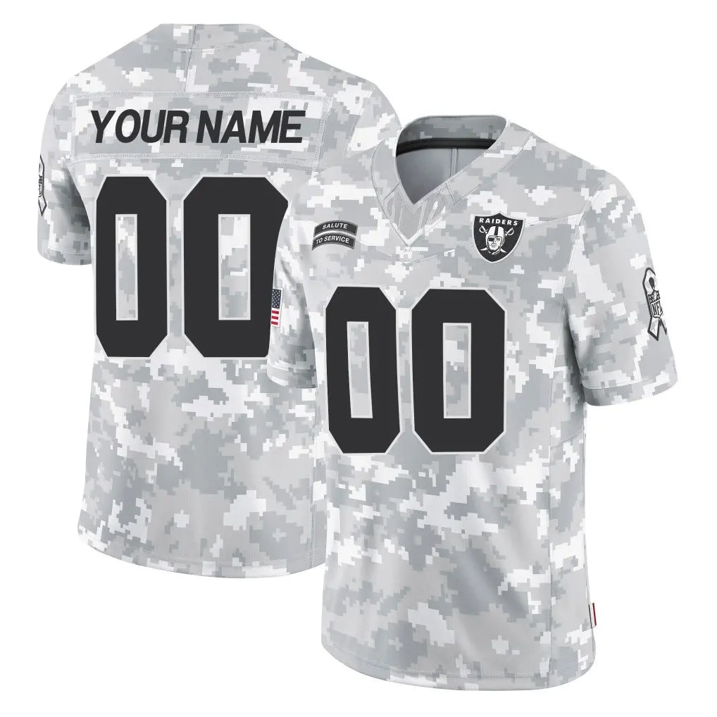 harde Custom LV.Raiders Arctic Camo Salute To Service Limited Game Any Name & Numbers Stitched Jerseys