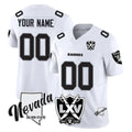 harde Custom LV.Raiders White 65th Anniversary Vapor Limited Home Game Any Name & Numbers Stitched Jerseys