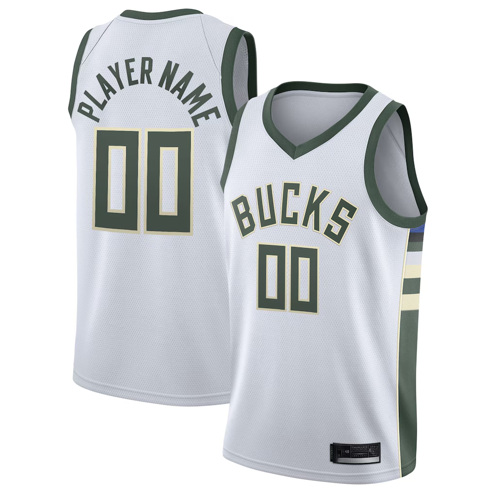 harde Custom M.Bucks White 2020-21 Swingman Custom Jerseys - Association Edition