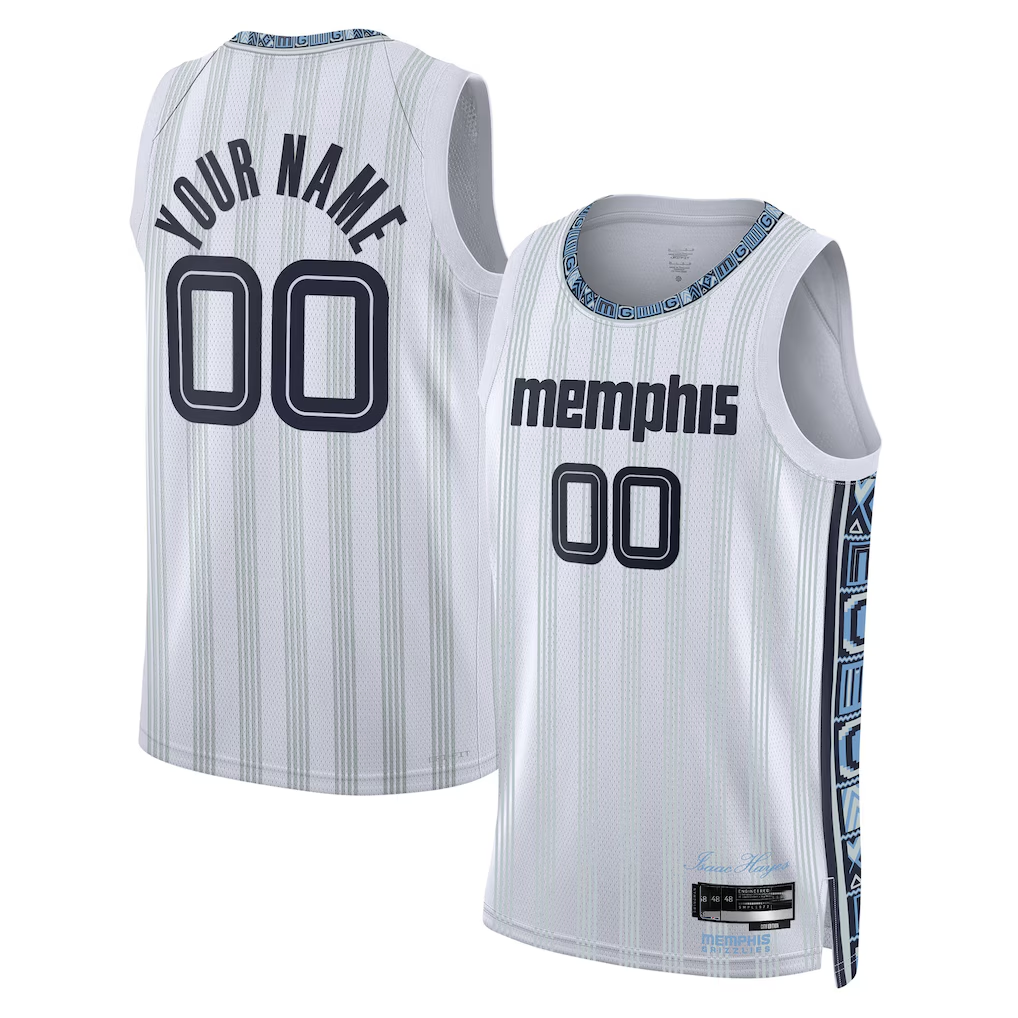 harde Custom M.Grizzlies White 2025-2026 City Edition Swingman Stitched Jerseys