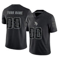 harde Custom MN.Vikings Black Limited Reflective Home Game Any Name & Numbers Stitched Jerseys