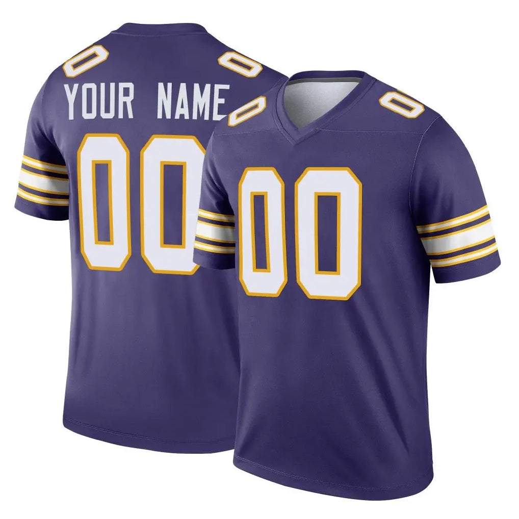 harde Custom MN.Vikings Purple Limited Classic Home Game Any Name & Numbers Stitched Jerseys