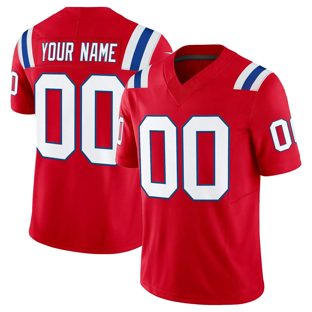 harde Custom NE.Patriots Red Limited Vapor F.U.S.E. Home Game Any Name & Numbers Stitched Jerseys