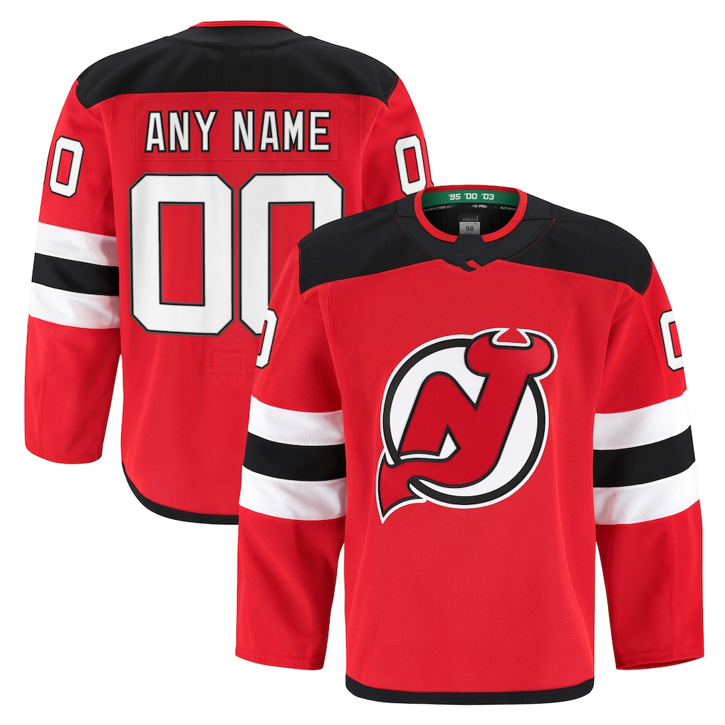 harde Custom N.Jersey Devils Red Home Authentic Pro Jerseys