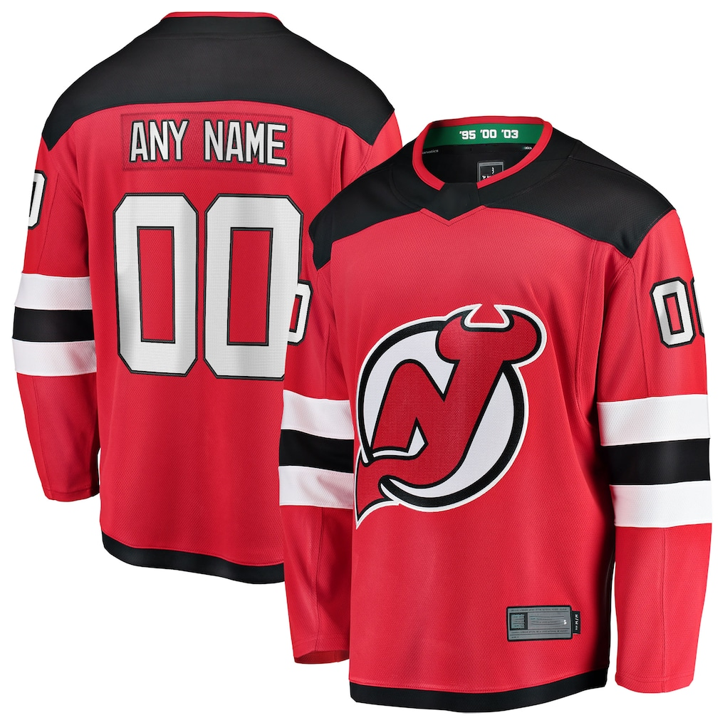 harde Custom N.Jersey Devils Red Home Breakaway Jerseys