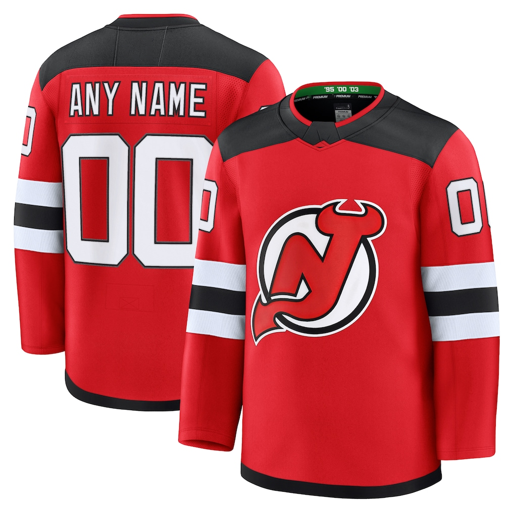 harde Custom N.Jersey Devils Red Home Premium Jerseys